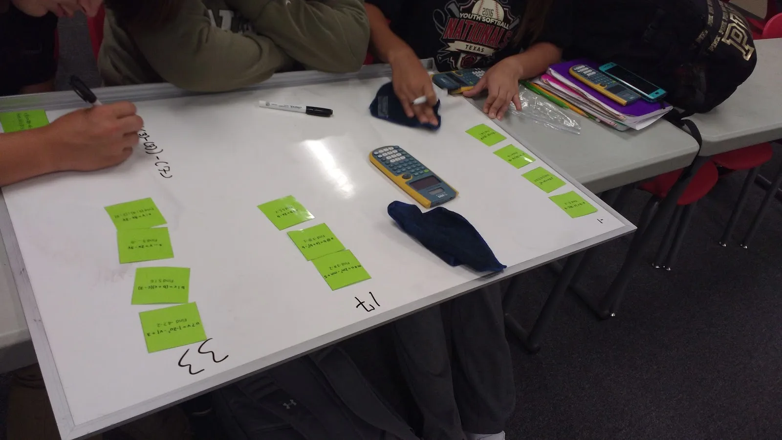students working on non-standard operations sorting activity