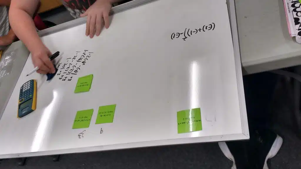 students working on non-standard operations sorting activity