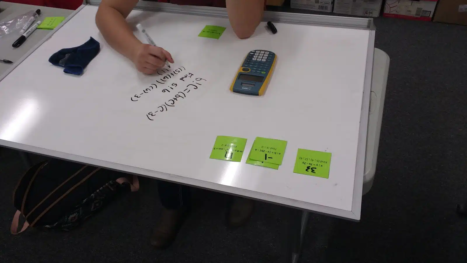 students working on non-standard operations sorting activity