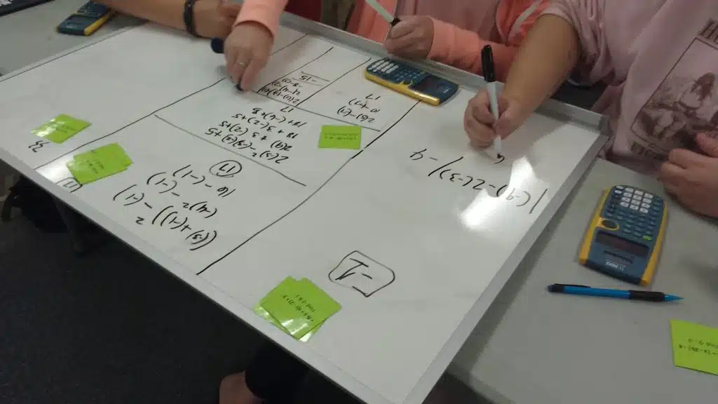 students working on non-standard operations sorting activity