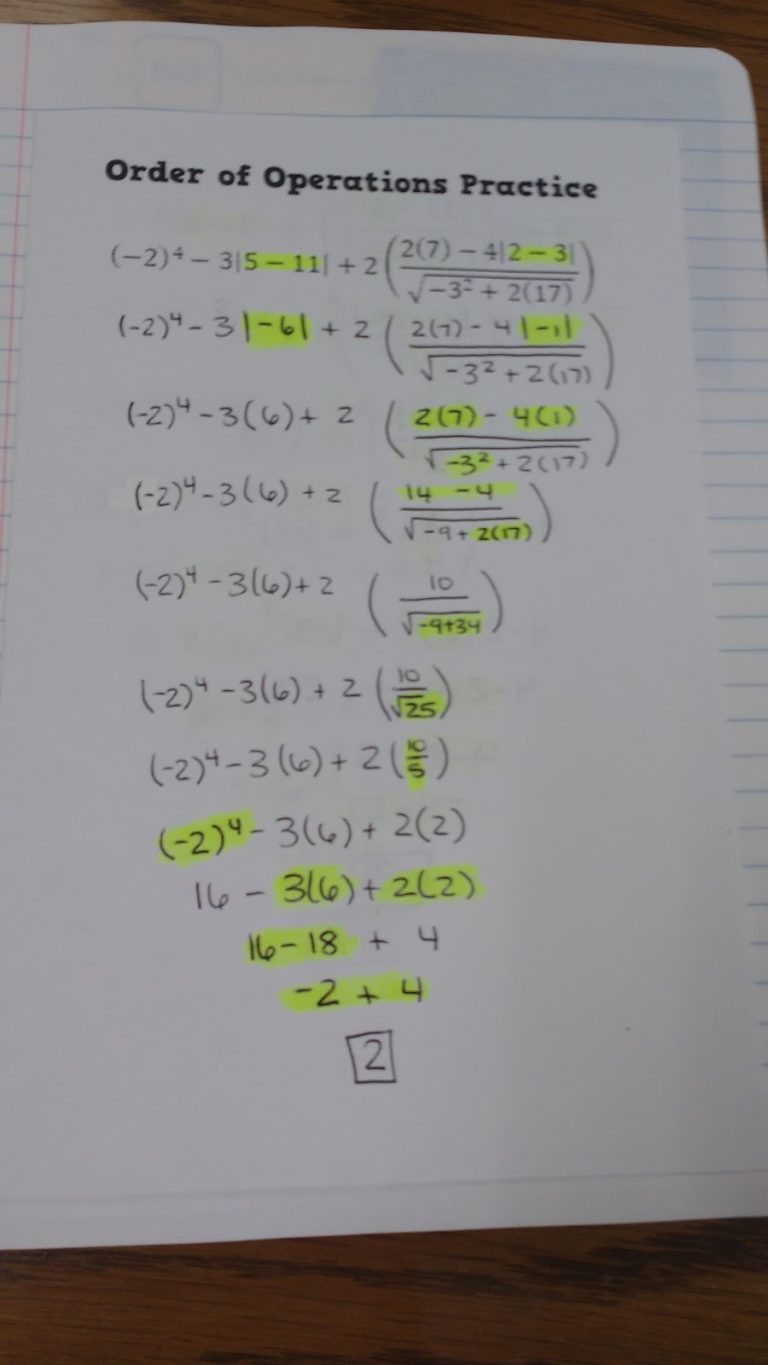 Order of Operations Practice Worksheet | Math = Love