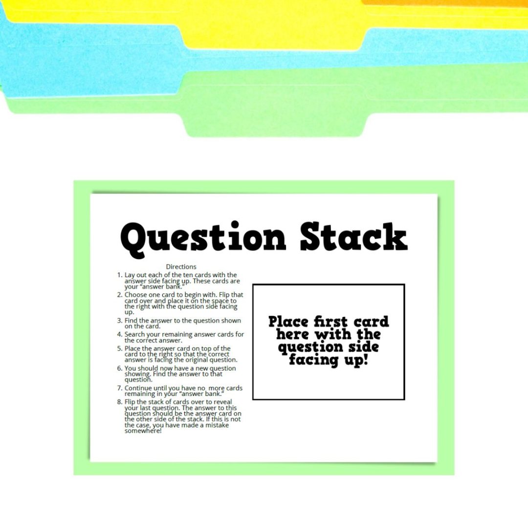 Make Your Own Question Stack Template | Math = Love
