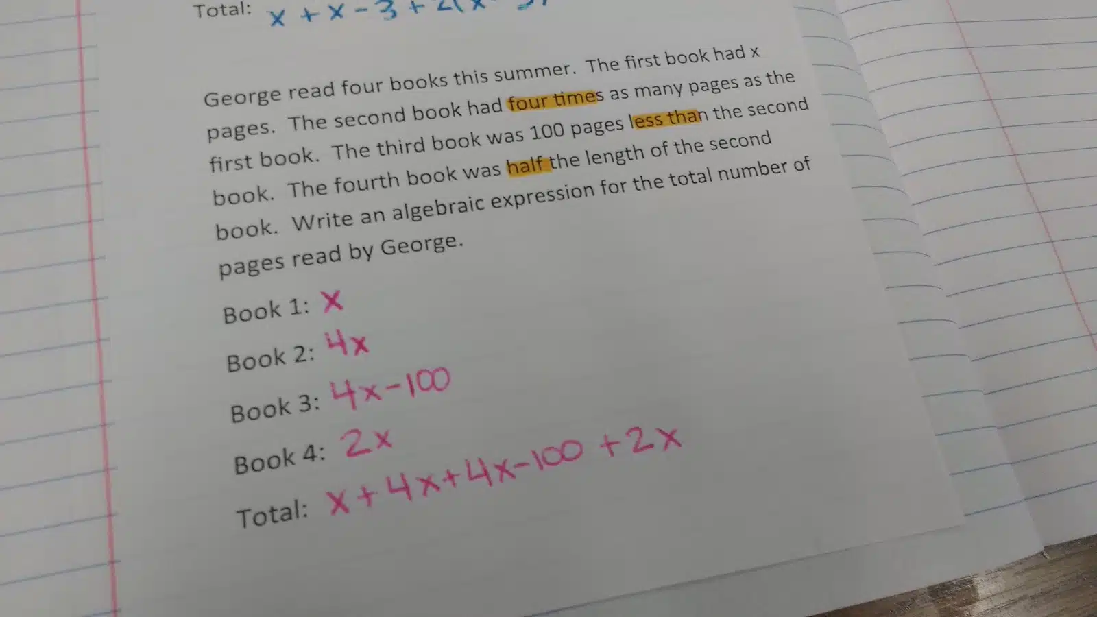 Algebraic Expression Writing Practice