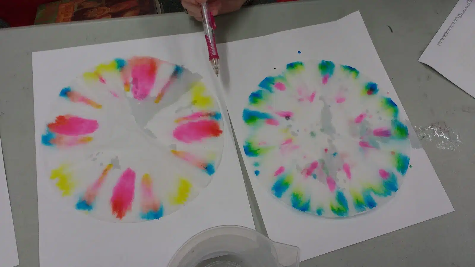 coffee filters drying after chromatography lab. 