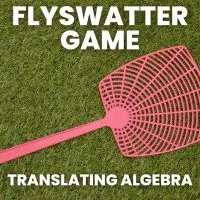 pink flyswatter with text 