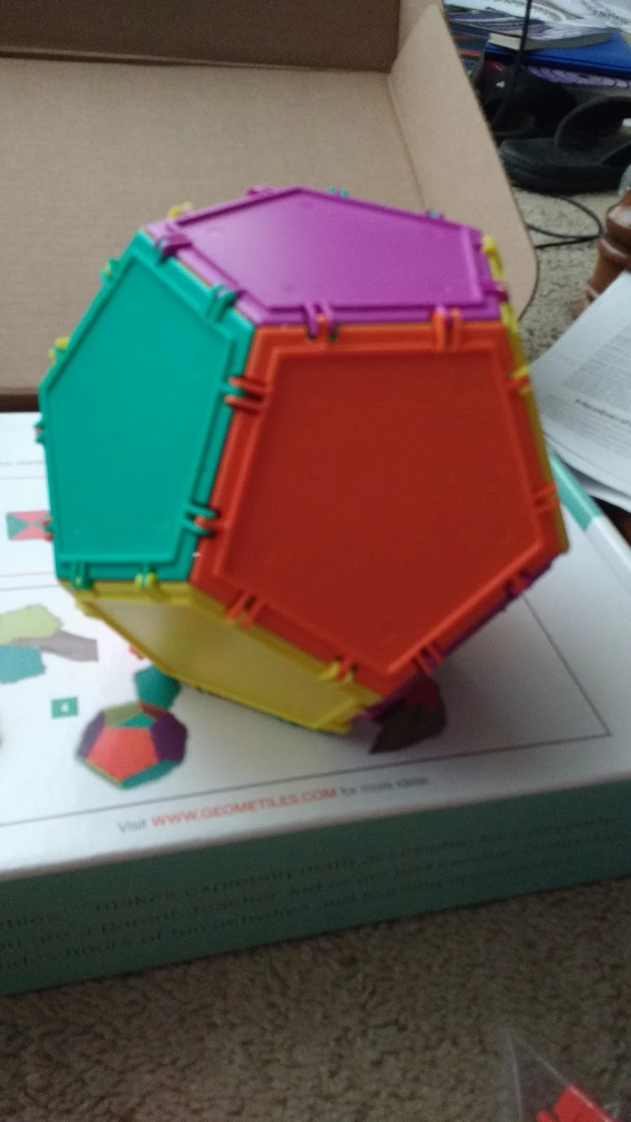 Finished Dodecahedron Made of Geometiles 