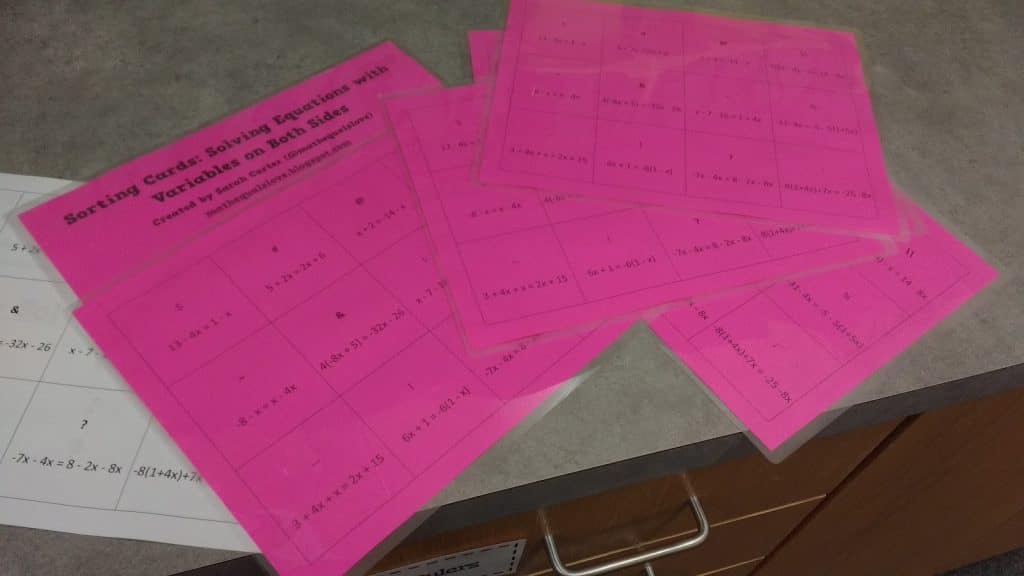 solving equations with variables on both sides activity. 