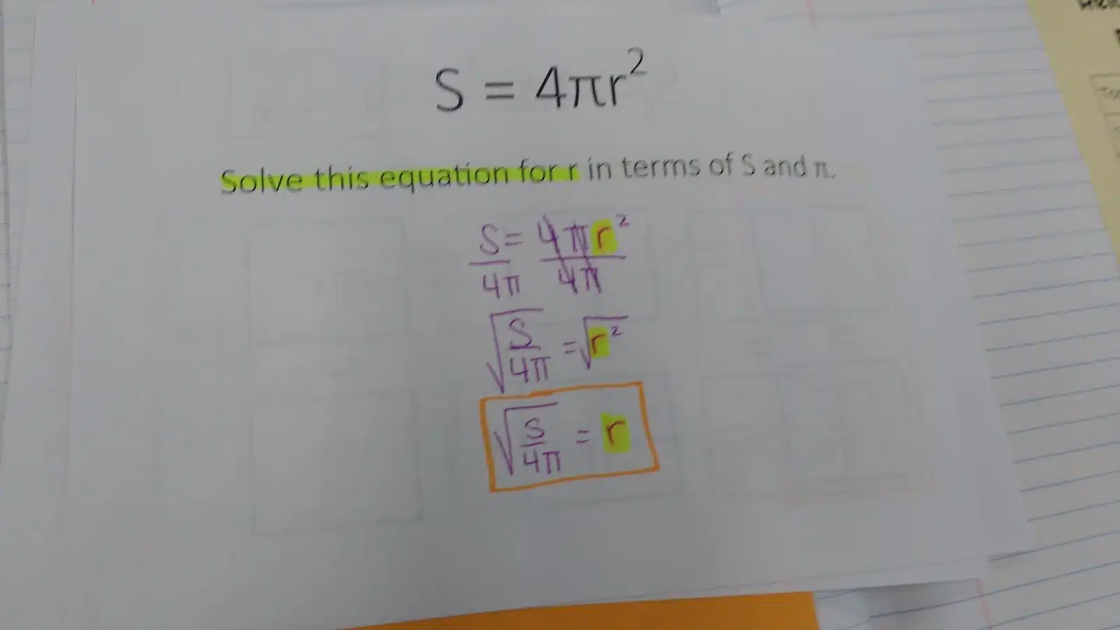 Literal Equations Graphic Organizers