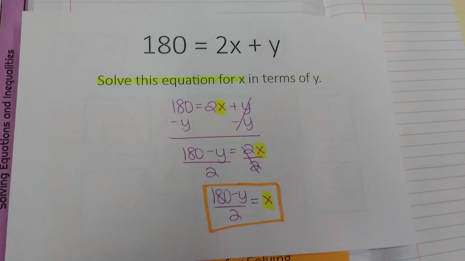 Literal Equations Graphic Organizers