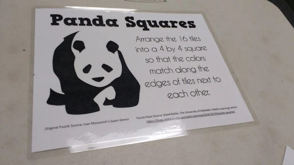 Panda Squares Puzzle Instructions