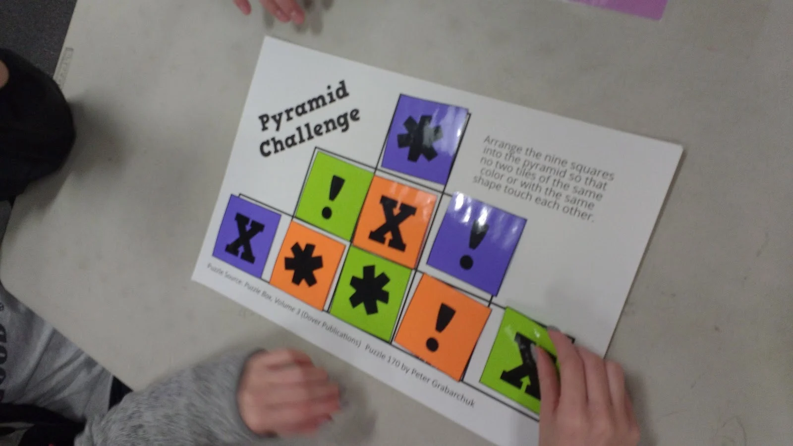 Puzzle Table Pyramid Challenge