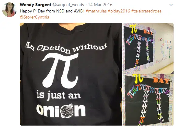 pi day tshirt and pi symbol display 