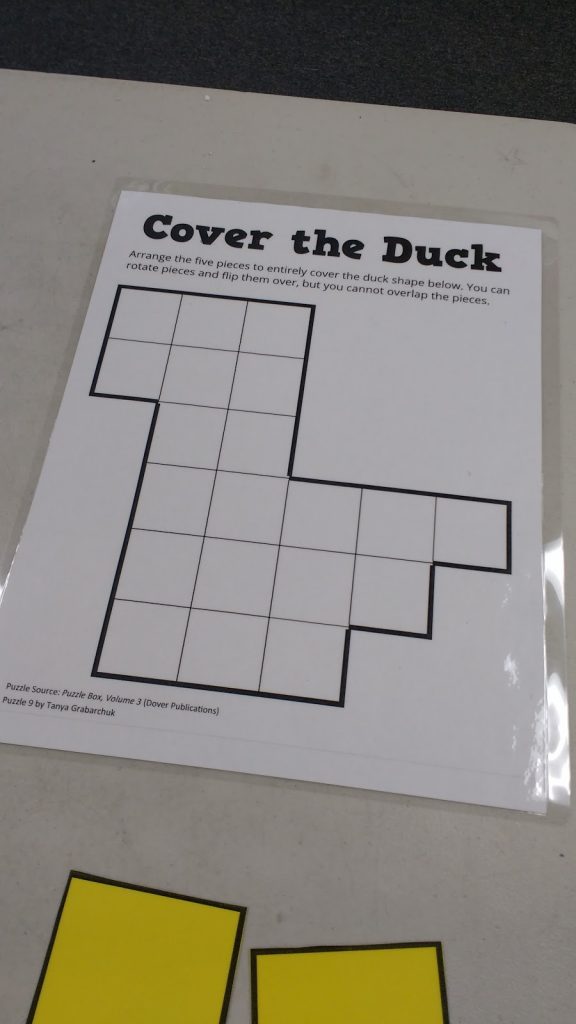 Cover the Duck Puzzle Gameboard 