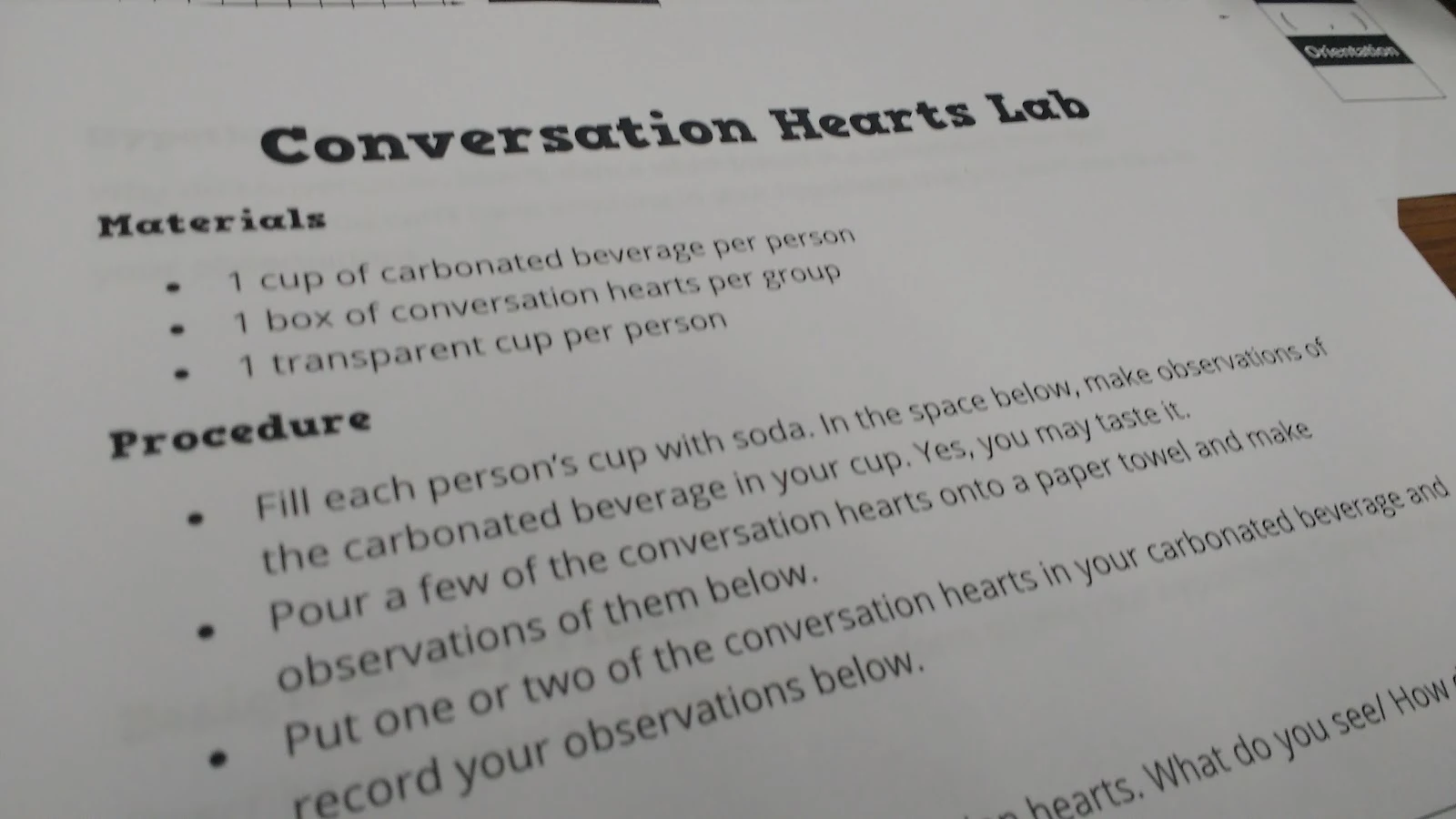 instructions for conversations hearts lab. 