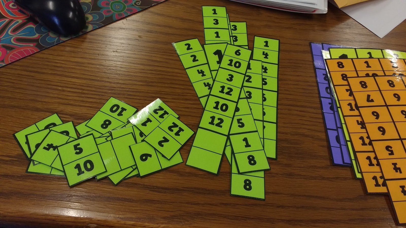 equivalent fractions card sort activity for math class
