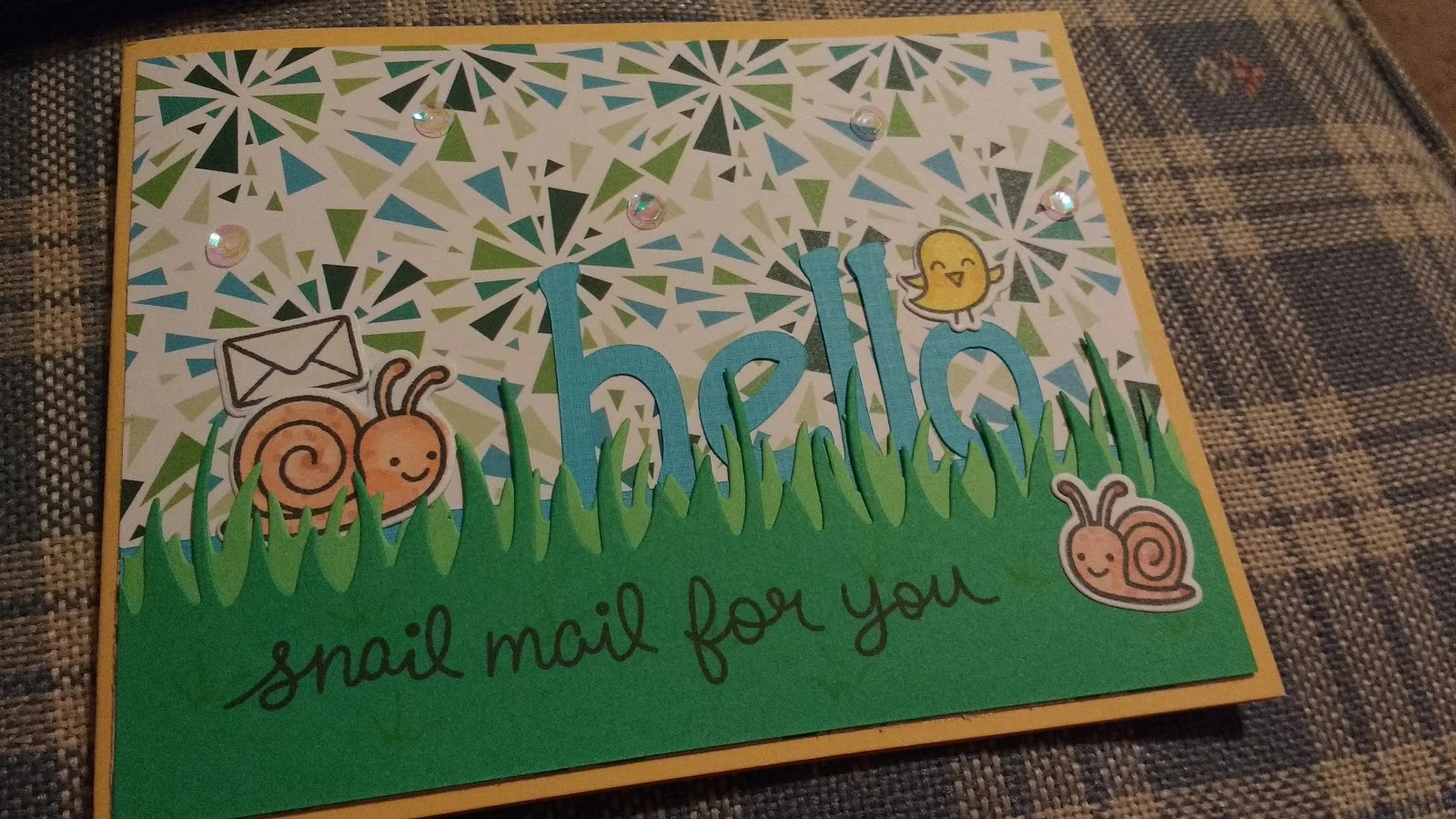 Hello Notecard with Message of "Snail Mail for You" 