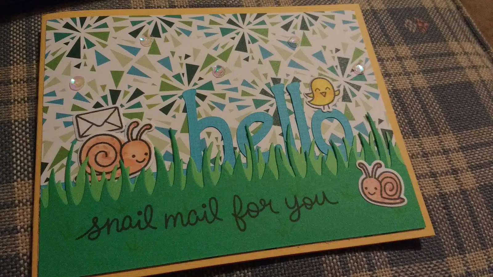 Hello Notecard with Message of "Snail Mail for You" 