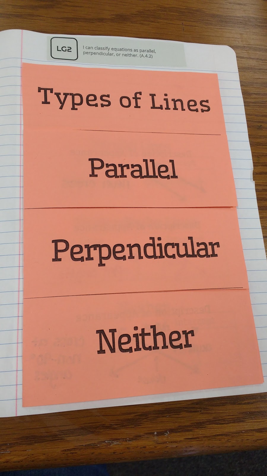 Types of Lines Foldable - parallel, perpendicular, neither