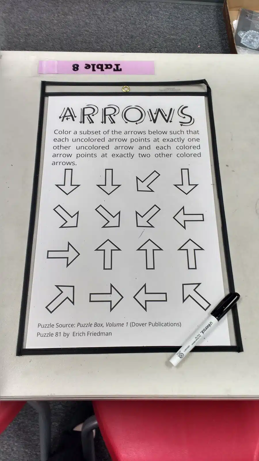 Arrows Puzzle by Erich Friedman