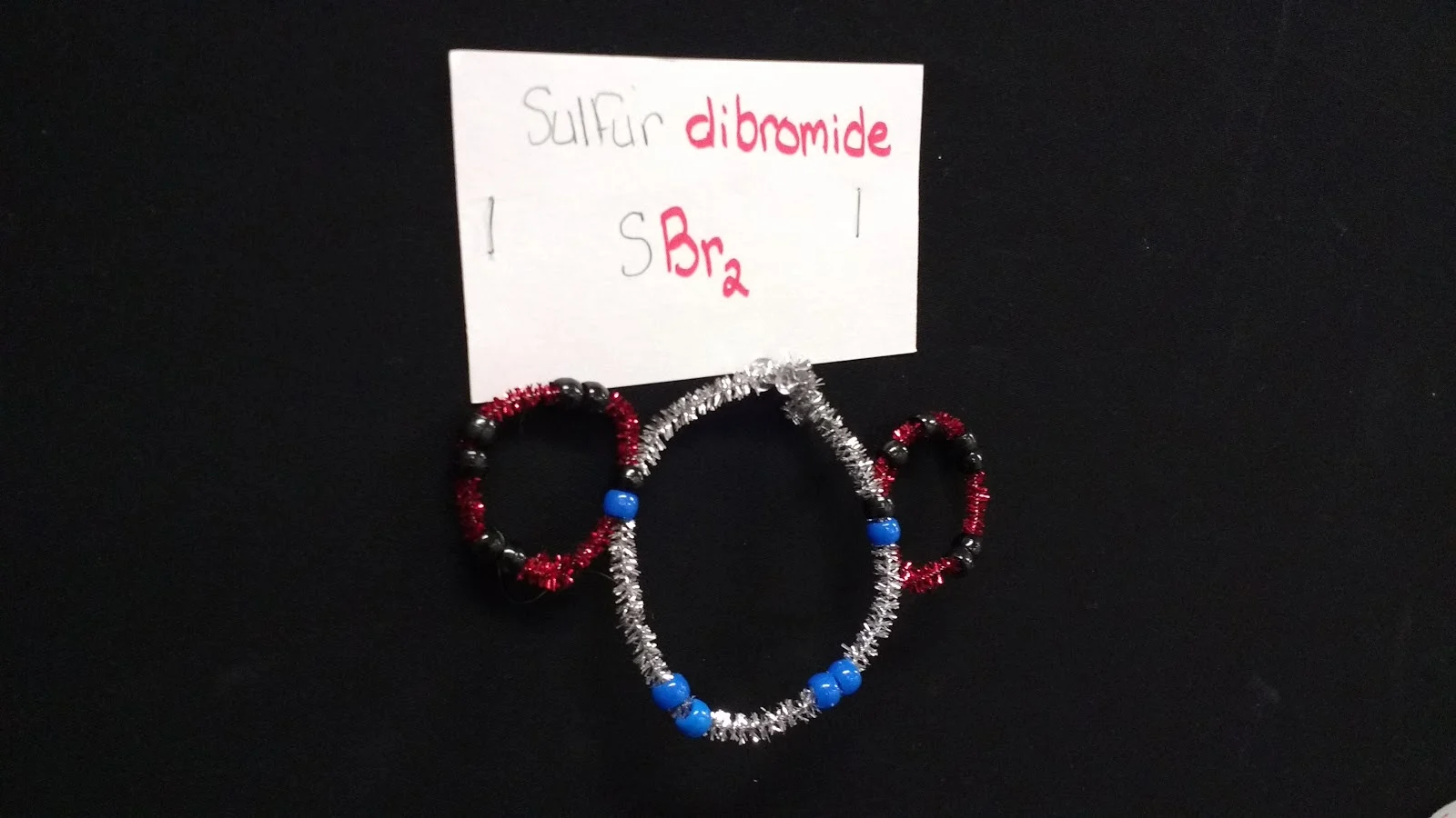 Science Chemistry Bulletin Board - Covalent Compounds Made from Pipe Cleaners and Pony Beads