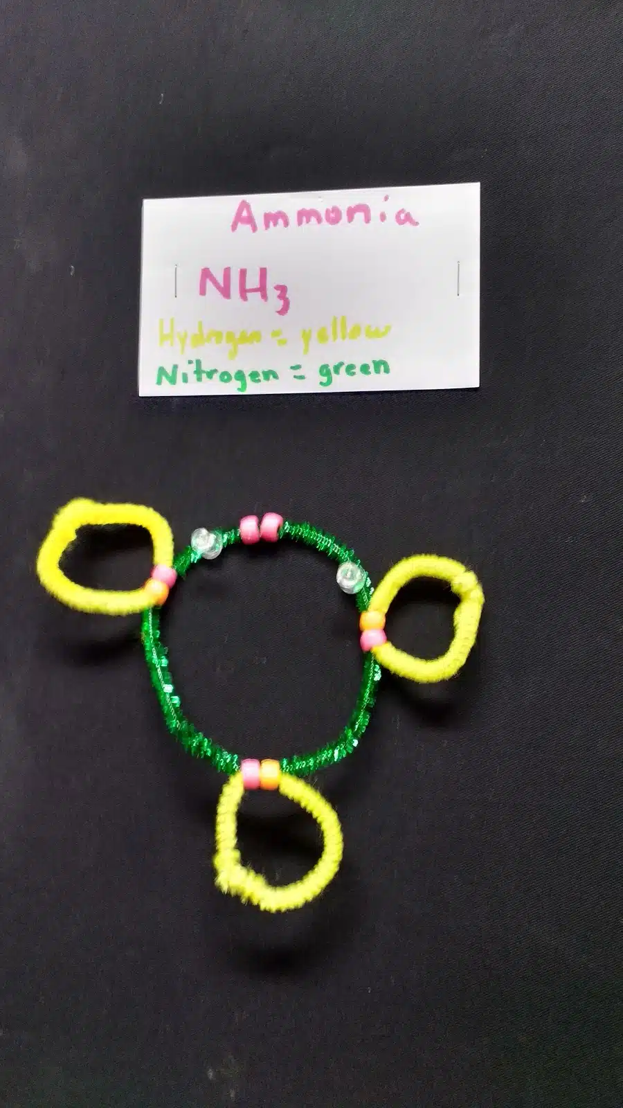 Science Chemistry Bulletin Board - Covalent Compounds Made from Pipe Cleaners and Pony Beads