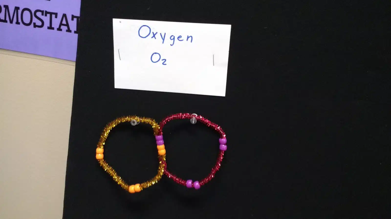 Science Chemistry Bulletin Board - Covalent Compounds Made from Pipe Cleaners and Pony Beads