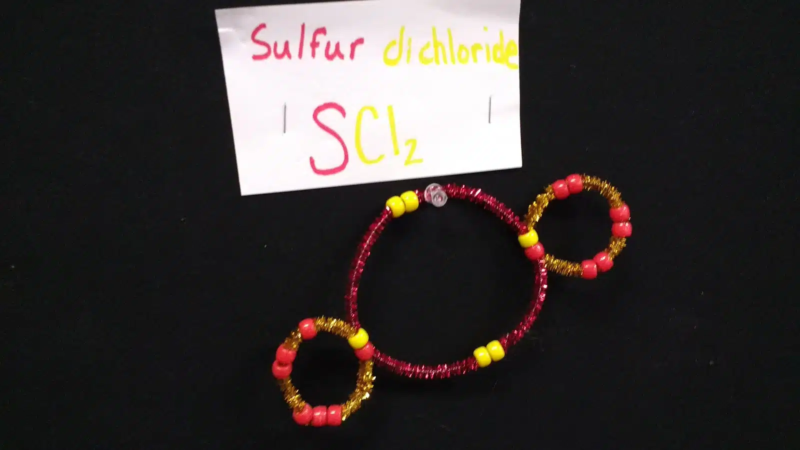 Science Chemistry Bulletin Board - Covalent Compounds Made from Pipe Cleaners and Pony Beads