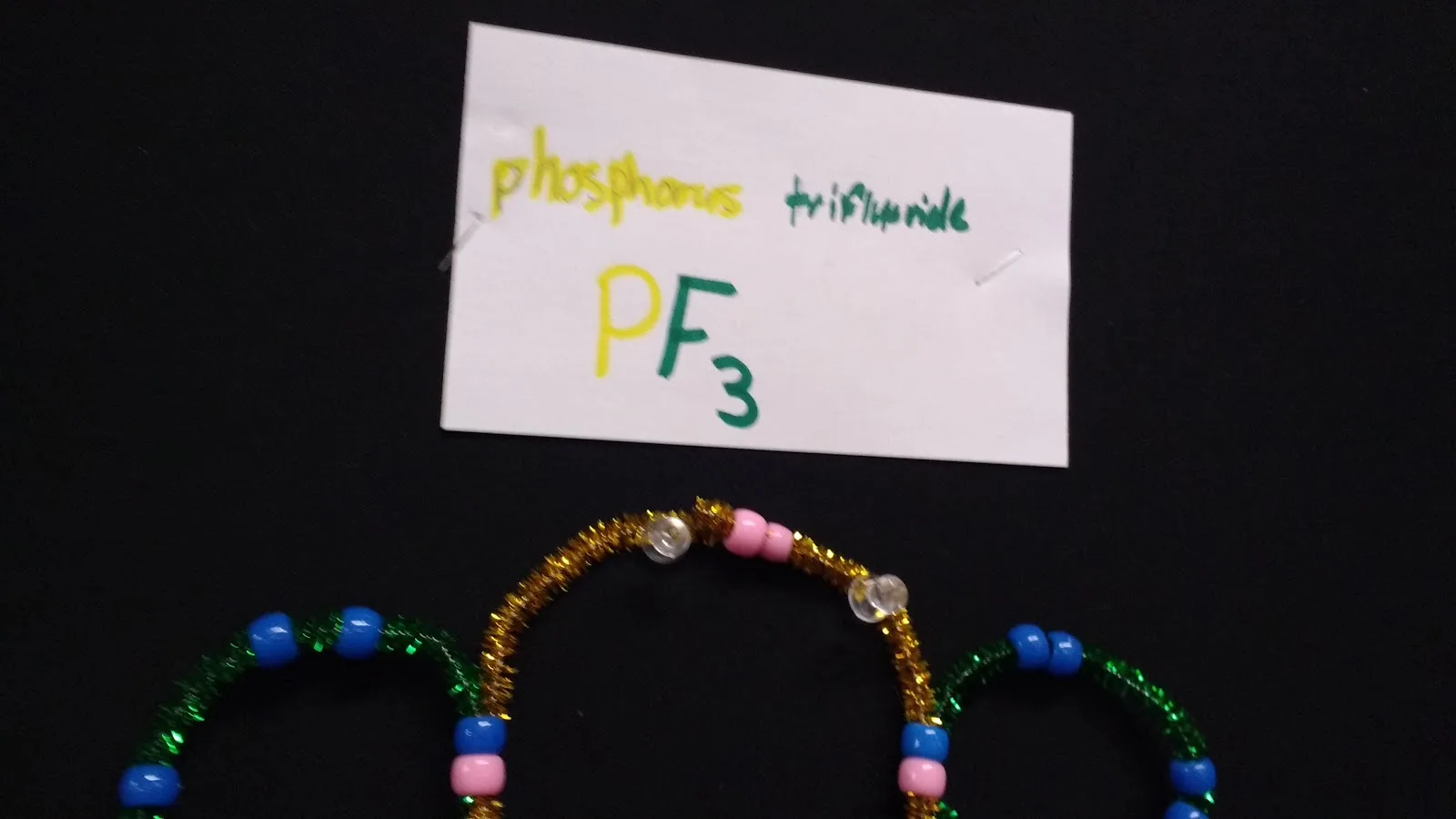 Science Chemistry Bulletin Board - Covalent Compounds Made from Pipe Cleaners and Pony Beads
