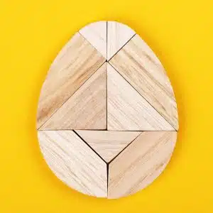 wooden egg of columbus egg tangram puzzle