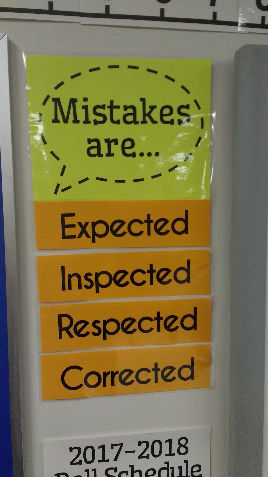 mistakes are expected, respected, inspected, and corrected poster high school math classroom decorations 