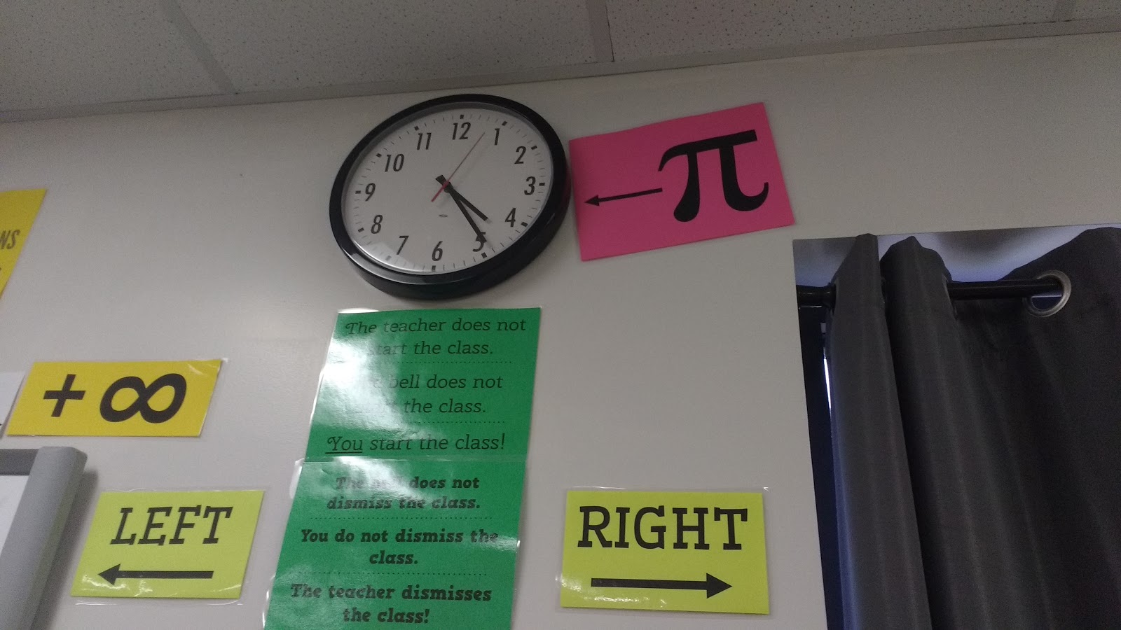 pi clock poster high school math classroom decorations 