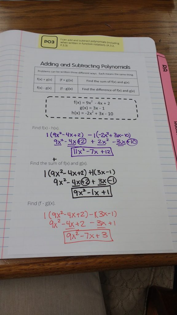 Writing Polynomials In Standard Form Foldable | Math = Love