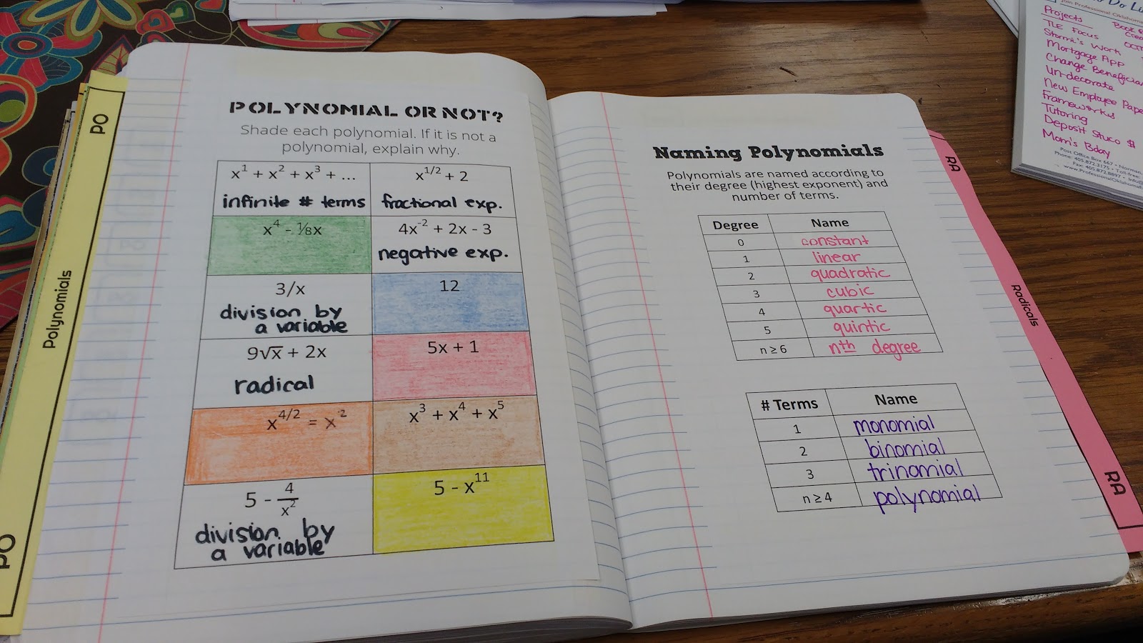 Polynomial or Not Color Coding Activity