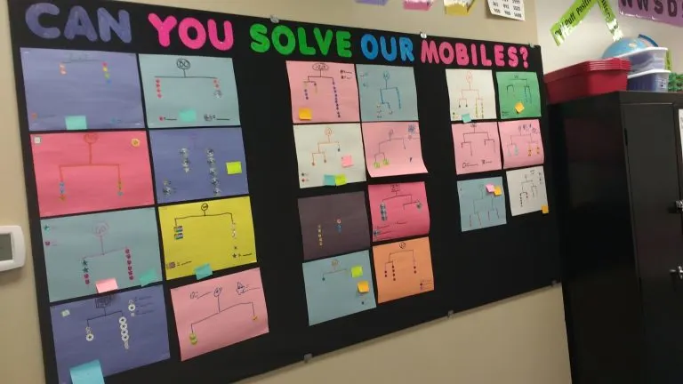 SolveMe Mobiles math bulletin board ideas 