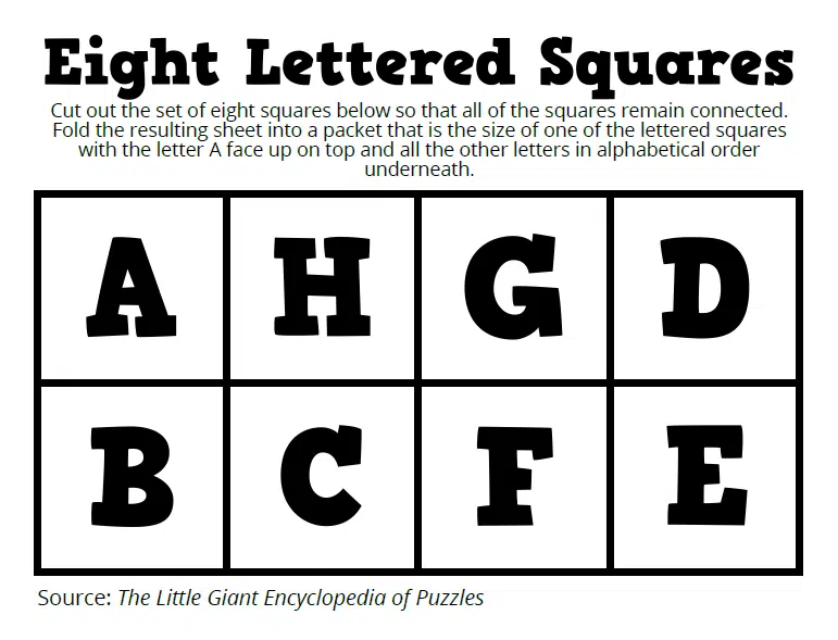 Eight Lettered Squares Puzzle