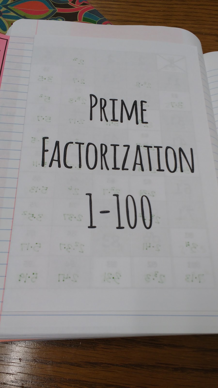 Prime Factorization Foldable