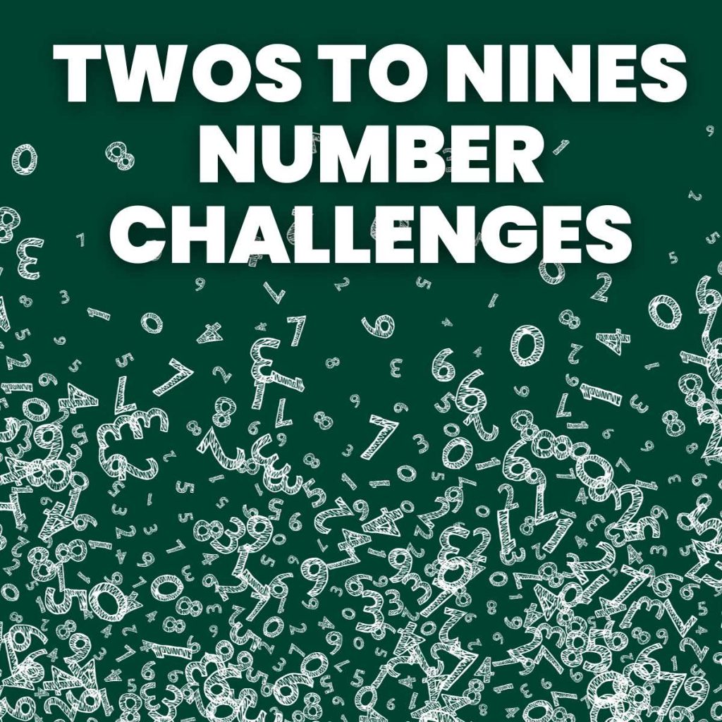 twos to nines number challenges