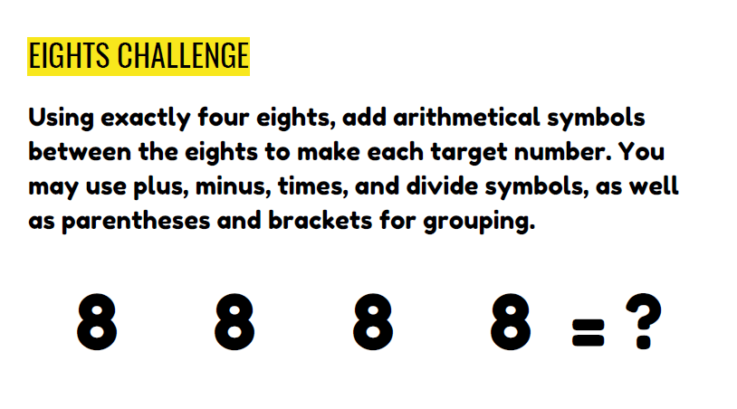 Eights Challenge Puzzle Instructions. 