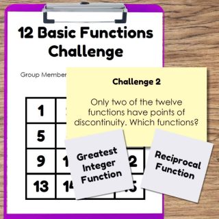 12 Basic Functions Challenge Activity for Pre-Calculus | Math = Love