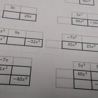Area Model Puzzles on Sheet of Paper.