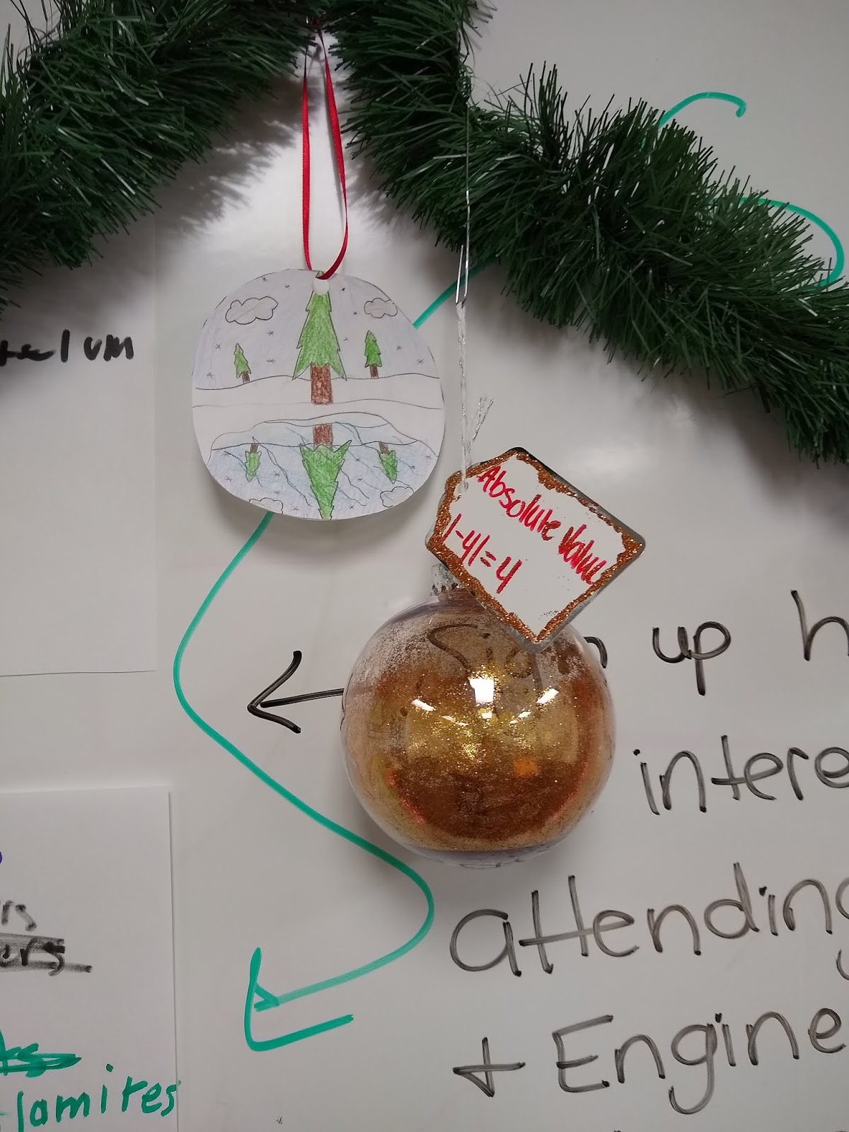 Math Vocabulary Christmas Ornament Project