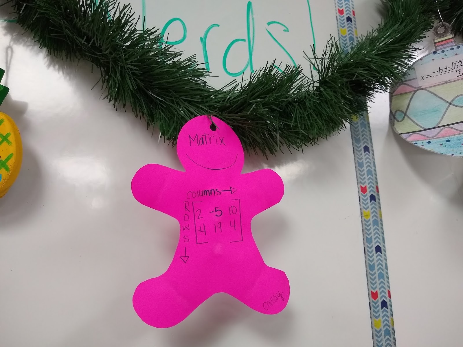 Math Vocabulary Christmas Ornament Project