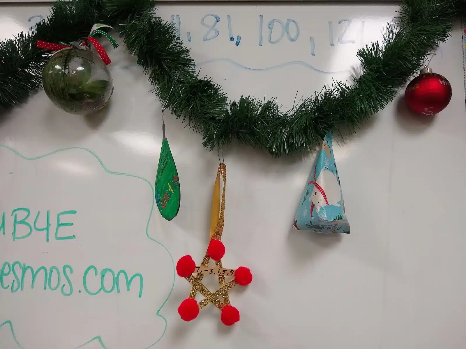 Math Vocabulary Christmas Ornament Project