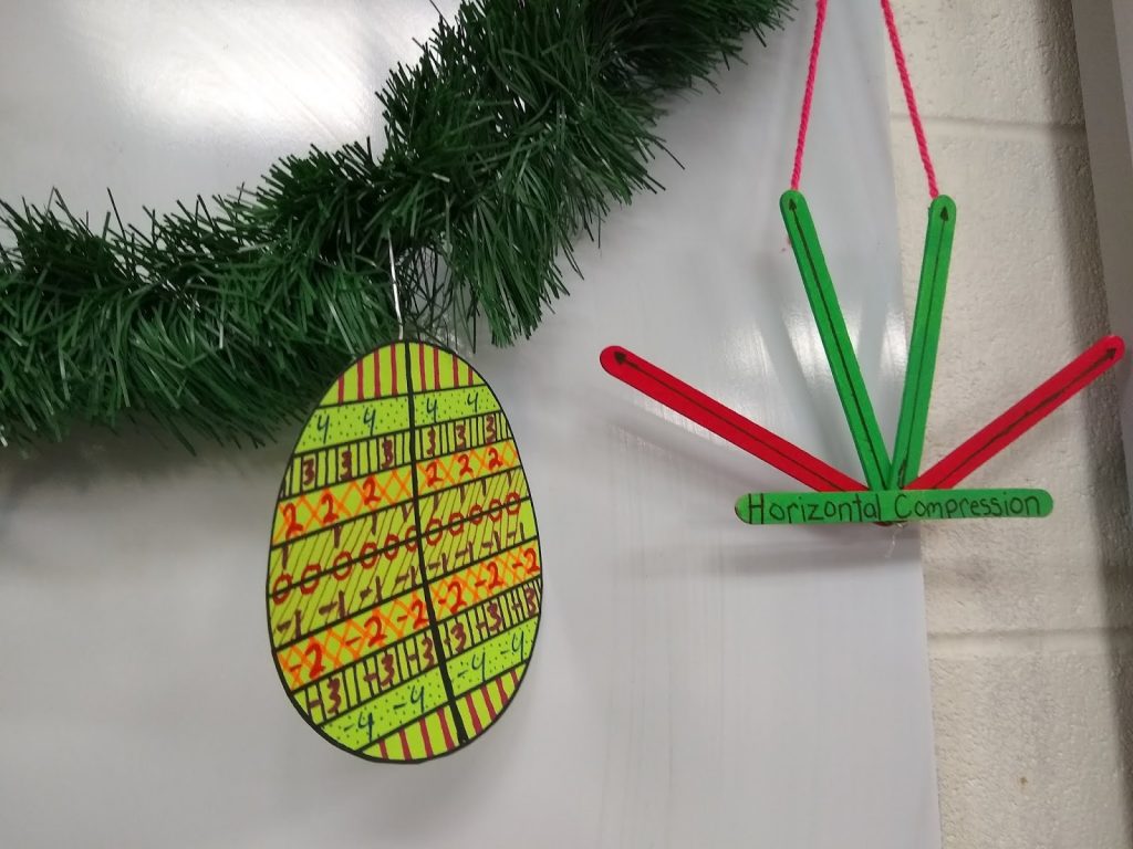 Math Vocabulary Christmas Ornament Project.