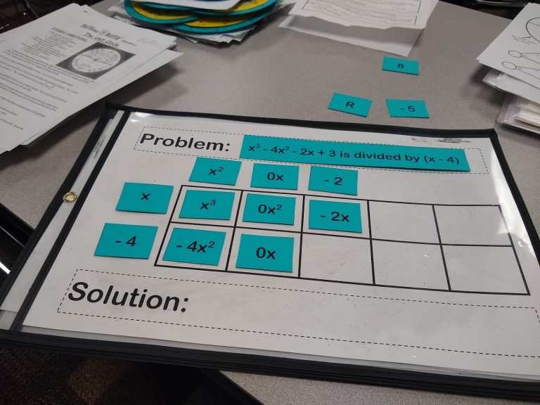 box method for dividing polynomials puzzle.