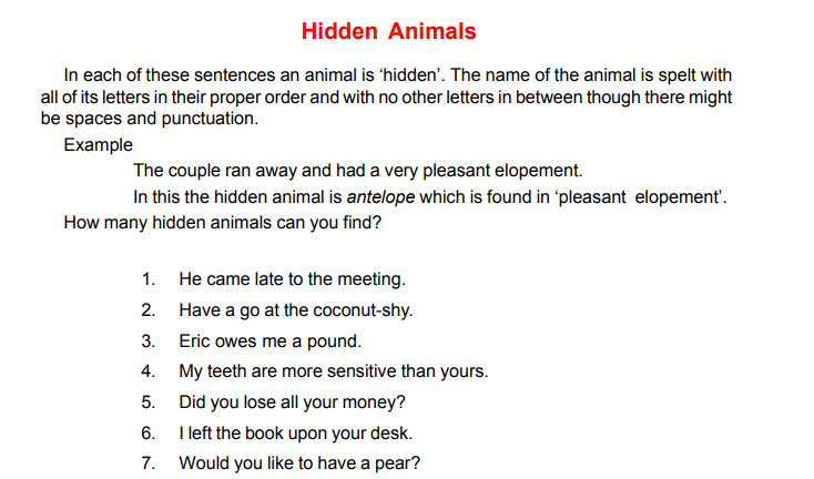 Hidden Animals Puzzle by Frank Tapson