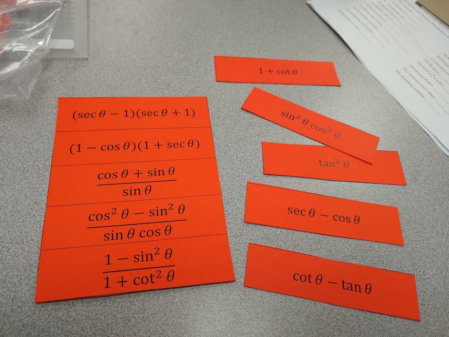 Trig Identities Matching Activity Math Love 4560