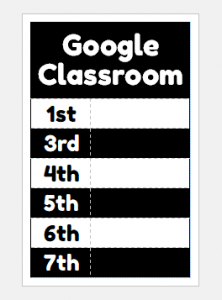 google classroom codes poster.