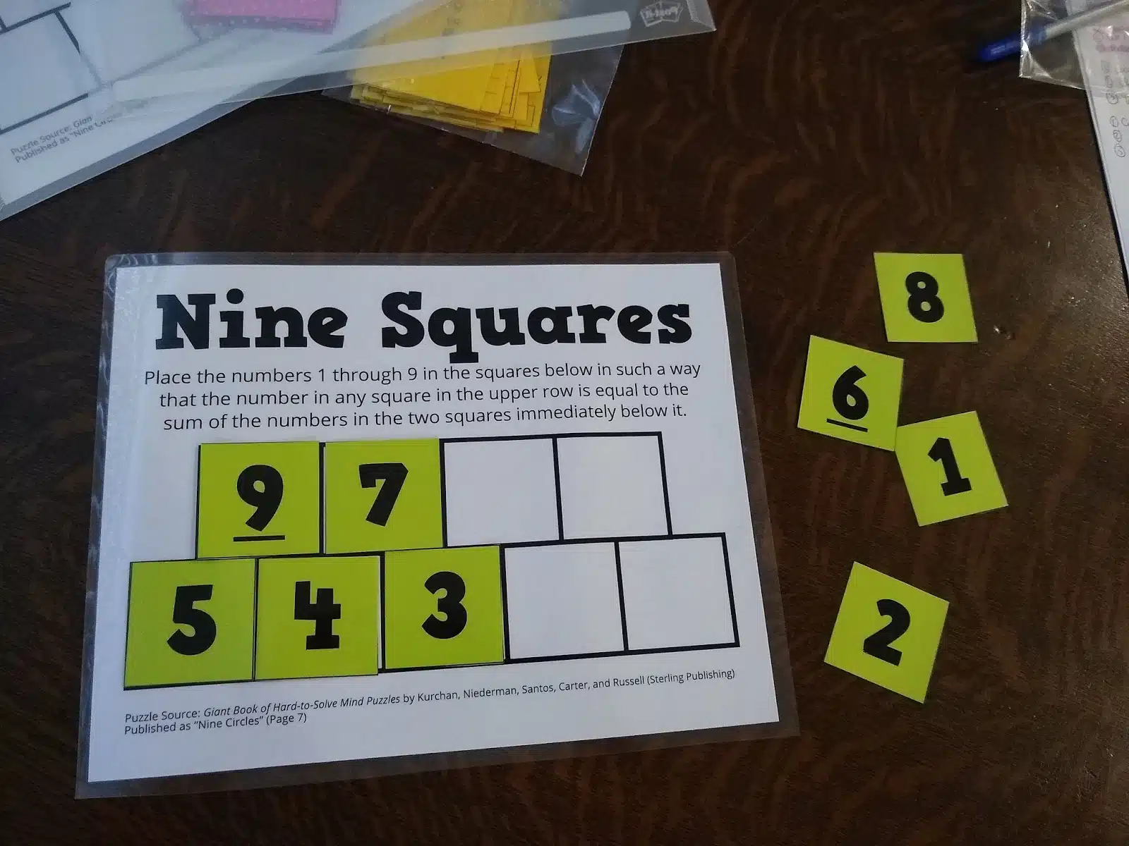 Nine Squares Puzzle