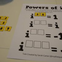 Powers of i Activity with Small Number Cards to Move Around.